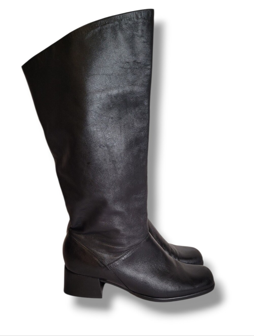 Vintage 90s Mister Shoes Black Leather Boots • Size 7.5